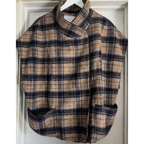 Anthropologie Jackets & Blazers - Anthropologie Andersen & Lauth Plaid Flannel Oversized Capelet Vest ALL OS
